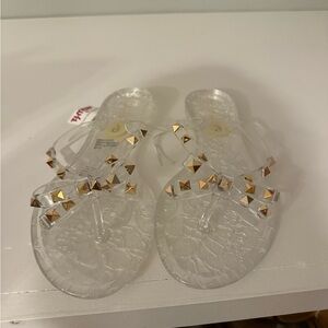 Clear Studded Women's Sandals